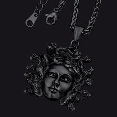 Vintage Medusa Necklace Amulet Pendant Women Men