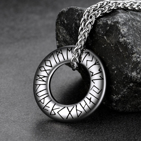 Colar de círculo rúnico viking nórdico masculino e feminino
