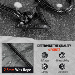 Colar Triângulo Viking Mobius com Corrente de Couro Trançado Ajustável