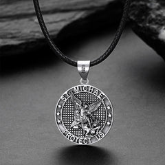 Colar com pingente de Arcanjo São Miguel Masculino
