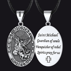 Colar com Medalha Oval Arcanjo São Miguel