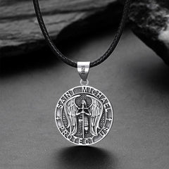 Colar com pingente cristão de São Miguel, medalha masculina