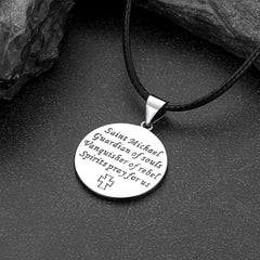 Colar com pingente cristão de São Miguel, medalha masculina