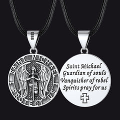 Colar com pingente cristão de São Miguel, medalha masculina