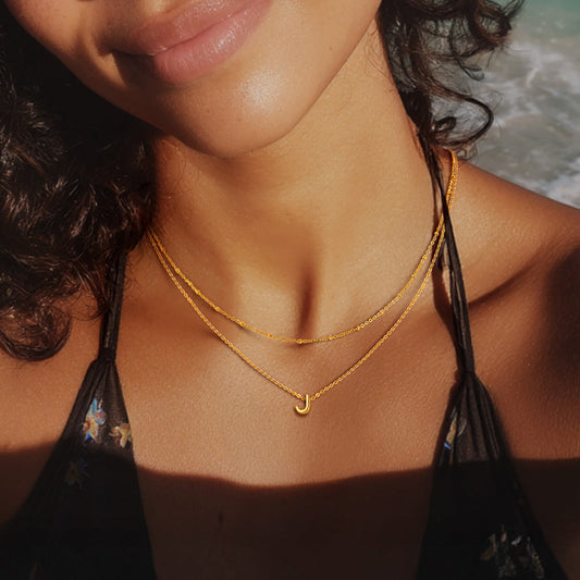 Mehrreihige Halsketten mit dem Anfangsbuchstaben AZ für Damen