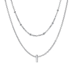 Colares em camadas com a letra inicial AZ para mulheres