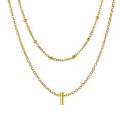 Colares em camadas com a letra inicial AZ para mulheres