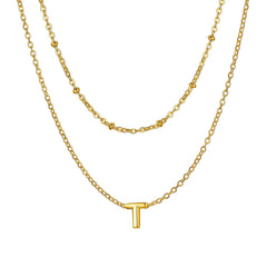 Colares em camadas com a letra inicial AZ para mulheres