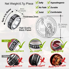 Viking Runes Stainless Steel Ring Men Couple