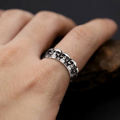 Gothic Punk Skull Ring Men Stainless Steel