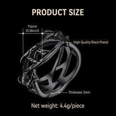 Anel masculino com coroa de espinhos e Jesus cristão