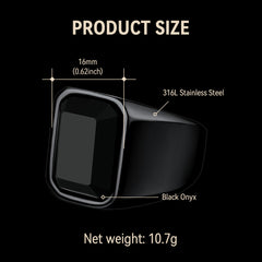 Anel de sinete com pedra ônix preta masculino tamanho 07-12