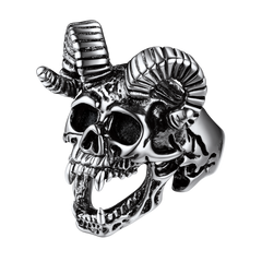 Anel Satânico Baphomet Caveira de Cabra Masculino