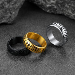 Norse Viking Runes Ring Stainless Steel Ring Men