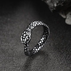 Anel de cobra midi de aço inoxidável para homens e mulheres