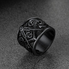 Anel Maçônico de Aço Inoxidável Maçônico Masculino