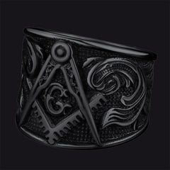 Anel Maçônico de Aço Inoxidável Maçônico Masculino