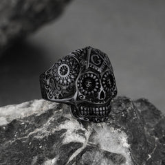 Punk Masonic Sugar Skull Ring Men