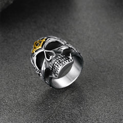 Gothic Masonic Skull Stainless Steel Ring Men