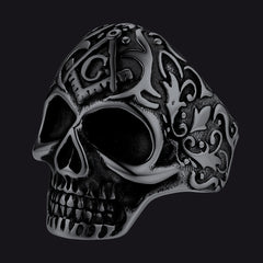 Gothic Masonic Skull Stainless Steel Ring Men