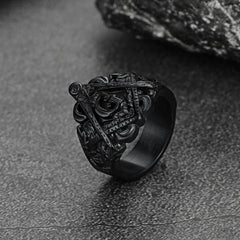 Anel de sinete gravado com mestre maçom maçônico masculino