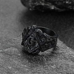 Anel de sinete gravado com mestre maçom maçônico masculino