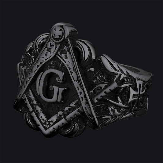 Anel de sinete gravado com mestre maçom maçônico masculino