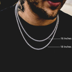 Colar feminino com corrente de tênis e corte de diamante CZ