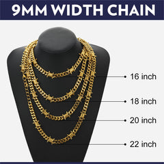 Barbed Wire Cuban Link Chain Choker Necklace for Men Women