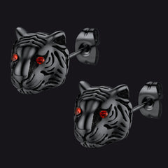Vintage Tiger Stud Earrings for Men