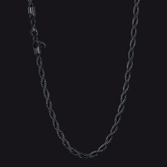 Colar de corrente de corda torcida feminino 3 mm de largura