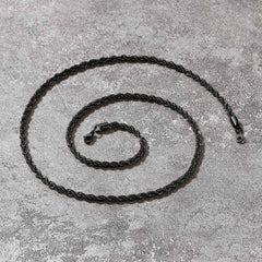 Colar de corrente de corda torcida feminino 3 mm de largura