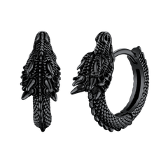 Punk Small Dragon Hoop Earrings for Men Women