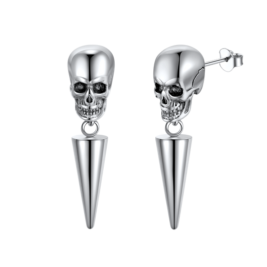 Punk Spike Skull Earrings for Men