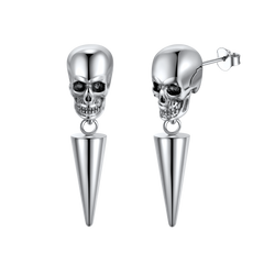 Punk Spike Skull Earrings for Men