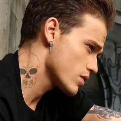 Punk Spike Skull Earrings for Men
