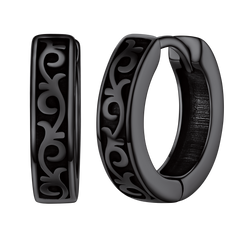 Brincos de argola Huggie Celtic Vine de prata esterlina para homens