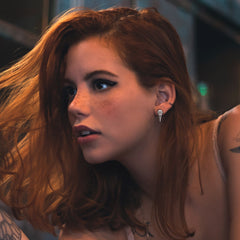 Sterling Silver Viking Raven Skull Earrings Studs With Celtic Knot For Men