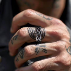 Irish Celtic Knot Band Ring Stainless Steel Men Women