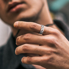 Irish Celtic Knot Band Ring Stainless Steel Men Women