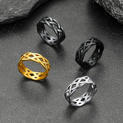 Irish Celtic Knot Band Ring Stainless Steel Men Women
