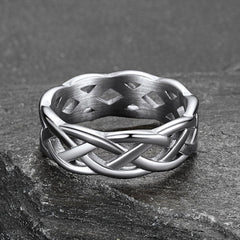 Irish Celtic Knot Band Ring Stainless Steel Men Women