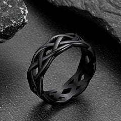 Irish Celtic Knot Band Ring Stainless Steel Men Women