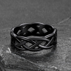 Irish Celtic Knot Band Ring Stainless Steel Men Women