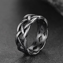 Irish Celtic Knot Band Ring Stainless Steel Men Women