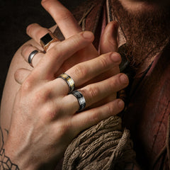 Viking Runes Stainless Steel Ring Men Couple