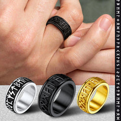 Anel de Runa Viking Nórdica Masculino