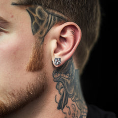 Vintage Tiger Stud Earrings for Men