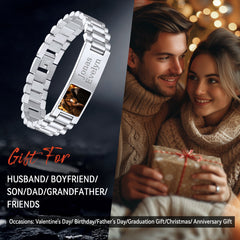 Customized Bar Watch Strap Chain Picture Bracelet