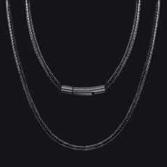 Colar de corda de cera com corrente de couro trançado 2 mm/3 mm